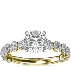 14k 黃金月神鑽石訂婚戒指（1 1/3 克拉總重量）